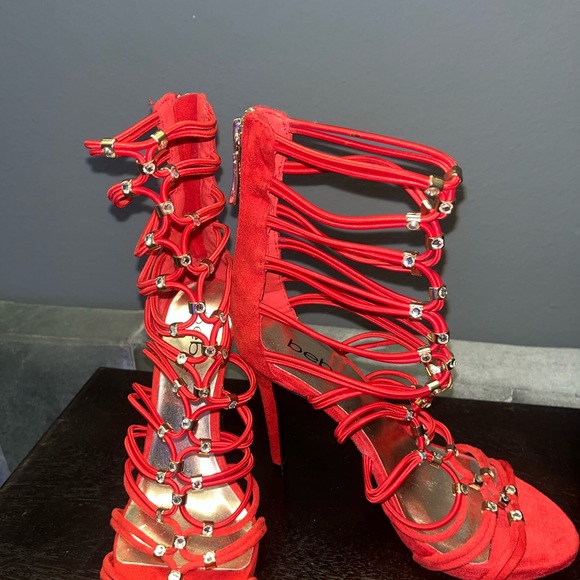 Bebe. Size 6. Red w faux diamonds. - Picture 3 of 5